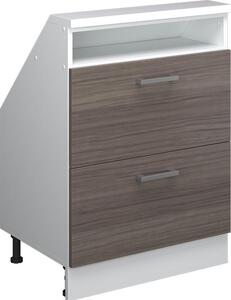 Kuchyňská skříňka pod šikmou střechu Vicco R-Line Ušlechtilá šedá 60 cm se 2 zásuvkami, Model 58239