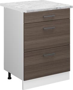 Spodní skříňka kuchyňské linky Vicco R-Line Ušlechtilá šedá 60 cm se zásuvkami a pracovní deskou, Model 37725