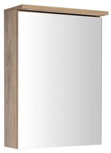 Zrcadlová skříňka Aqualine KAWA STRIP s LED osvětlením, 50 x 70 x 22 cm, dub Emporio