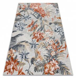 Venkovní kusový koberec Květy šedý 78x150cm