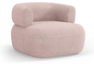 Světle růžové křeslo z textilie bouclé Jenny – Micadoni Home