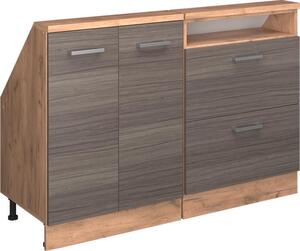Kuchyňská skříňka pod šikmou střechu Vicco R-Line Ušlechtilá šedá 120 cm Sada 2 kusů, Model 58109