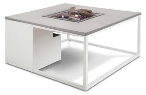 Stůl s plynovým ohništěm COSI- typ Cosiloft 100 bílý rám / šedá deska Exteriér | Ohniště