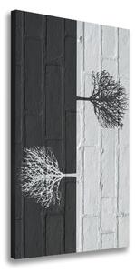 Vertikální Foto obraz na plátně Stromy na zdi ocv-117821406