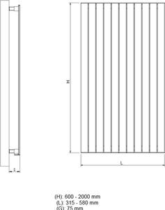 Radiátor COVER V NEW 315 x 1800 mm, barva C. dle vzorníku výrobce RADCOVVN18006. - INSTAL-PROJEKT