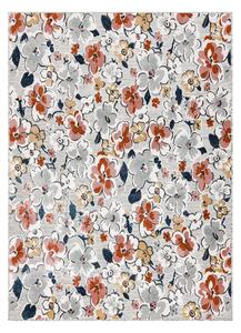 Dywany Łuszczów Kusový koberec Botanic 65239 flowers grey – na ven i na doma - 78x150 cm