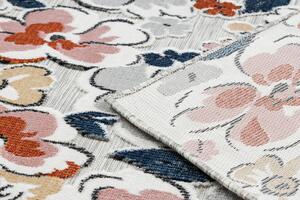 Dywany Łuszczów Kusový koberec Botanic 65239 flowers grey – na ven i na doma - 117x170 cm
