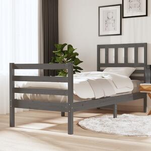 Rám postele šedý masivní dřevo 100 x 200 cm