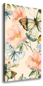 Vertikální Foto obraz na plátně Růže a motýli ocv-117916209
