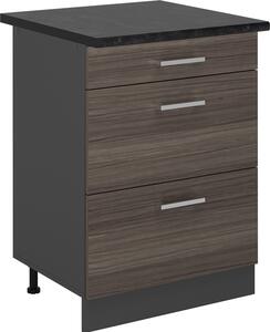 Spodní skříňka kuchyňské linky Vicco R-Line Ušlechtilá šedá 60 cm se zásuvkami, PD Antracit, Model 54041