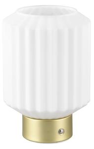Stmívatelná LED stolní lampa v bílé a zlaté barvě se skleněným stínidlem (výška 19,5 cm) Lord – Trio