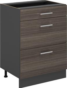 Spodní skříňka kuchyňské linky Vicco R-Line Ušlechtilá šedá 60 cm se zásuvkami, bez pracovní desky, Model 53750