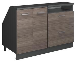 Kuchyňská skříňka pod šikmou střechu Vicco R-Line Ušlechtilá šedá 120 cm Sada 2 korpusů skříně hloubka 60 cm, Model 60208