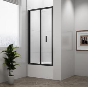 DEEP BLACK Skládací sprchové dveře 1000x1650 mm, čiré sklo