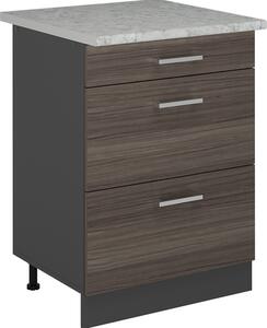 Spodní skříňka kuchyňské linky Vicco R-Line Ušlechtilá šedá 60 cm se zásuvkami, AP mramor, Model 54103