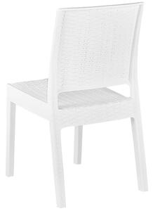 Sada 2 zahradních židlí v ratanovém vzhledu bílá FOSSANO