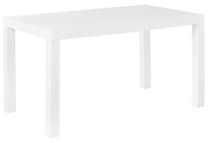 Zahradní stůl v ratanovém vzhledu 140 x 80 cm bílý FOSSANO