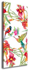 Vertikální Foto obraz na plátně Ptáci a květiny ocv-119482221