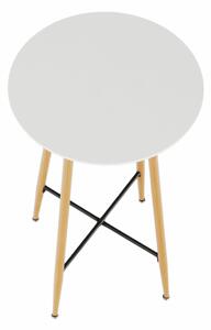 TEMPO Barový stůl, bílá/dub, průměr 60 cm, IMAM