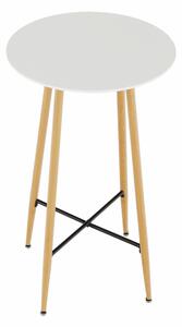 TEMPO Barový stůl, bílá/dub, průměr 60 cm, IMAM