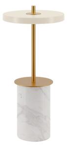 Krémová mramorová LED stmívatelná stolní lampa s kovovým stínidlem (výška 25,5 cm) Asteria Move Mini – UMAGE