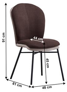 TEMPO Jídelní židle, terakota / tmavě šedá látka / černý kov, KIMEA