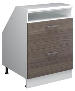 Kuchyňská skříňka pod šikmou střechu Vicco R-Line Ušlechtilá šedá 60 cm se 2 zásuvkami, korpus skříně hloubka 60 cm, Model 60498