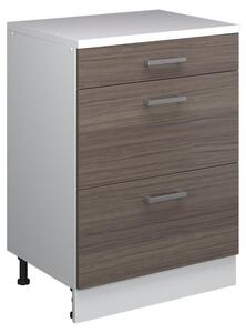 Kuchyňská skříňka pod šikmou střechu Vicco R-Line Ušlechtilá šedá 60 cm bez šikminy se 3 zásuvkami, Model 61729