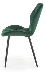 Kovová židle K453, tmavě zelená