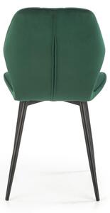 Kovová židle K453, tmavě zelená
