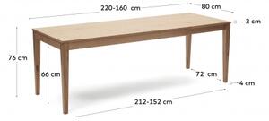 YAIN rozkládací jídelní stůl 160 x 80 cm