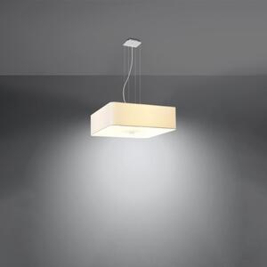 Bílé závěsné svítidlo se skleněno-textilním stínidlem Kortez – Nice Lamps