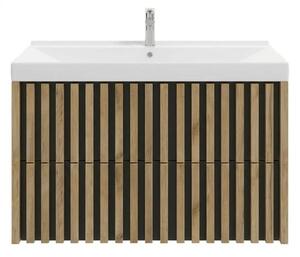 Koupelnová skříňka s umyvadlem SAT Delano 100x56x45 cm dub mat DELANO100ZDCUM