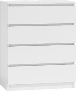 Topeshop M4 BIEL, Bílá, 4 zásuvka/zásuvek, Dřevotřískové desky, Jednobarevný, Moderní, Dřevotřískové desky