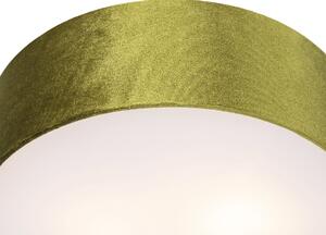 Stropní svítidlo zelené 30 cm se zlatým vnitřkem - Buben