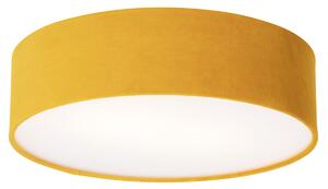 Plafondlamp oker 40 cm met gouden binnenkant - Drum