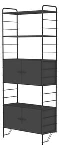 Černý modulární policový systém 82x204 cm Dakota – Tenzo