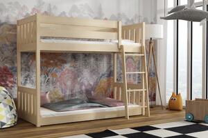 Patrová postel Alvin, Borovice přírodní, 80x180 cm