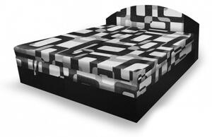 Polohovací postel 160x200 VEERLE - černá / vzorovaná 2