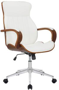 Kancelářská židle Royston - ohýbané dřevo a umělá kůže | ořech a bílá