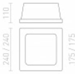 RED - DESIGN RENDL RENDL MIA SQ zápustná sádrová/satinované sklo 230V E27 2x18W R10443