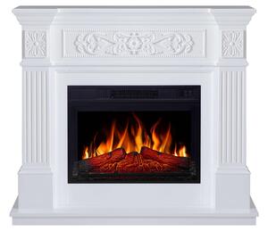 ArtiFlame Elektrický krb Toscana AF23S Elektrický stojící krb s ohřevem 1800W realistický efekt plamene LED osvětlení Dálkové ovládání Časovač Bílá barva