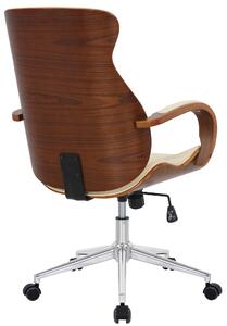 Kancelářská židle Royston - ohýbané dřevo a umělá kůže | ořech a krémová
