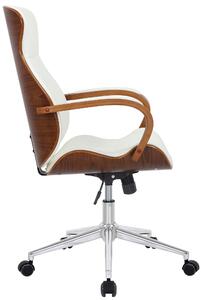 Kancelářská židle Royston - ohýbané dřevo a umělá kůže | ořech a bílá