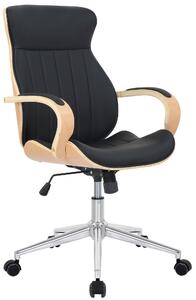 Kancelářská židle Royston - ohýbané dřevo a umělá kůže | přírodní a černá