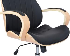Kancelářská židle Royston - ohýbané dřevo a umělá kůže | přírodní a černá