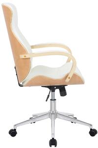 Kancelářská židle Royston - ohýbané dřevo a umělá kůže | přírodní a bílá