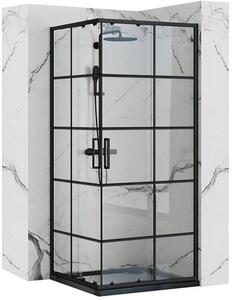 Rea Concept sprchový kout 90x90 cm čtvercový černá polomatný/průhledné sklo REA-K5478