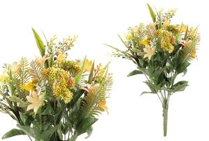 Umělé květiny kytice žlutá 25x43x25cm