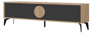 TV stolek v dekoru dubu v černo-přírodní barvě 180x51 cm Vae – Marckeric
